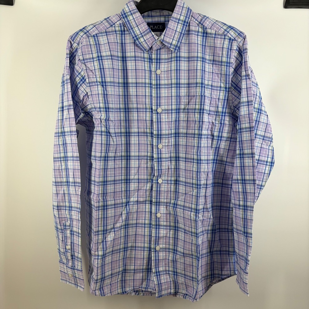 Soft Boy Indie Grunge Aesthetic Pastel Plaid Button Up NWT Size Small Boys